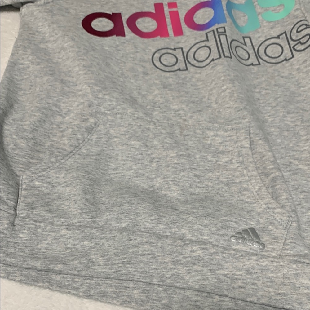 Adidas Gray Sweatshirt with Multicolored Logo - Picture 2 of 3